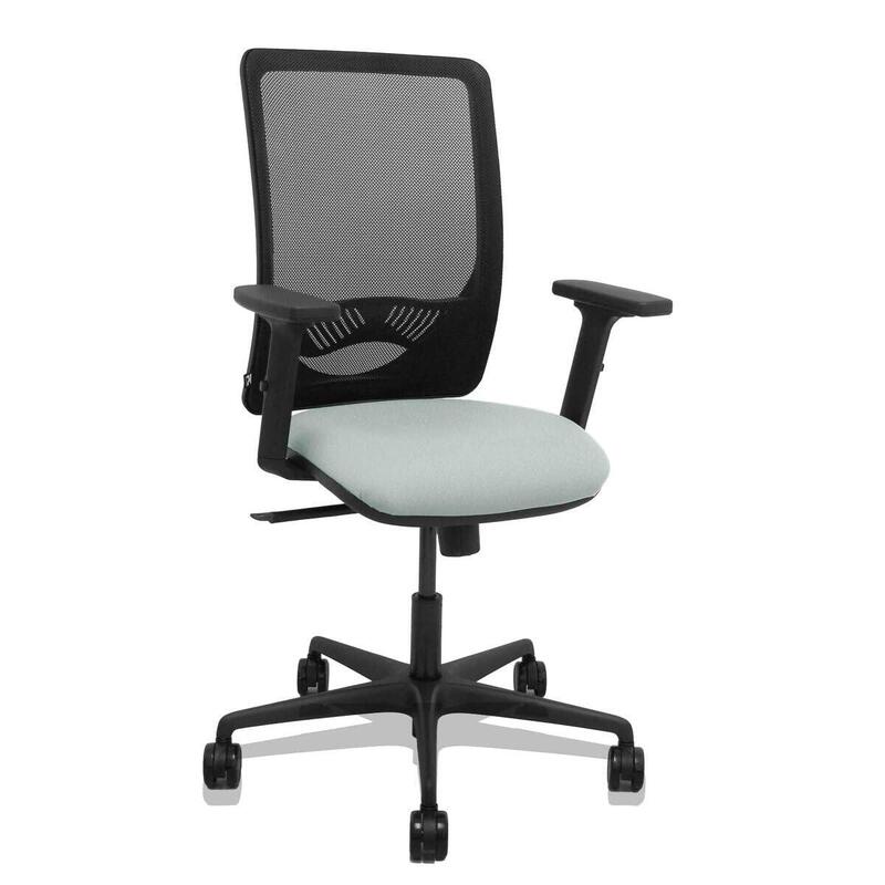 Piqueras Y Crespo Silla Zulema Sincro Malla Negra Asiento Bali Gris Claro Brazos 2d Ruedas 65mm