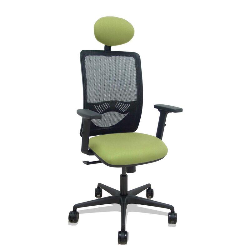 Piqueras Y Crespo Silla Zulema Sincro Malla Negra Asiento Bali Verde Oliva Brazos 2d Ruedas 65mm Cabecero