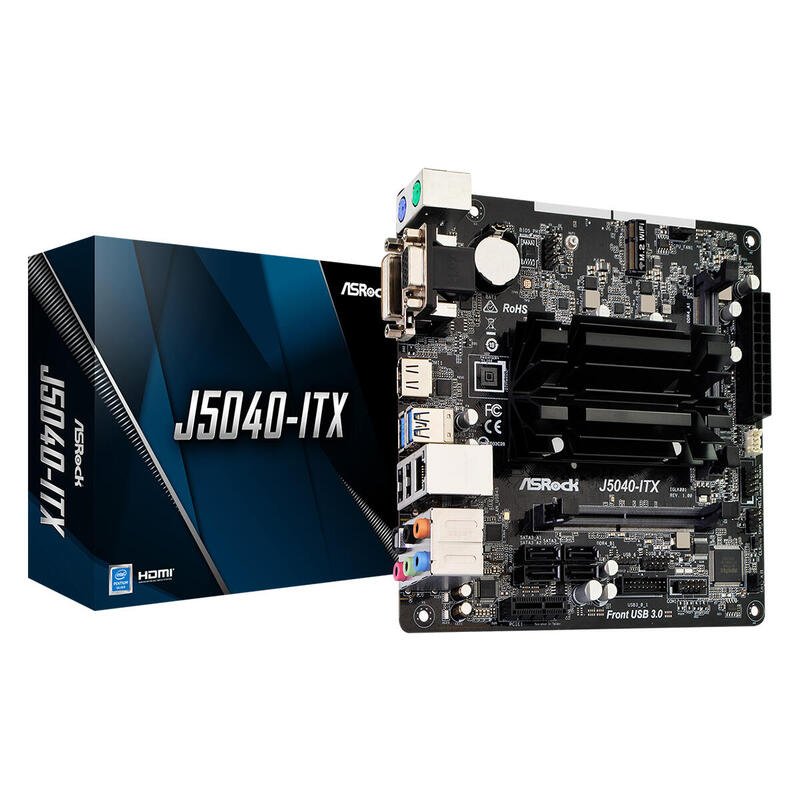 Placa Base Asrock J5040-Itx Intel J5005 Cpu M-Itx Dvi/Hdmi Ddr4 Retail
