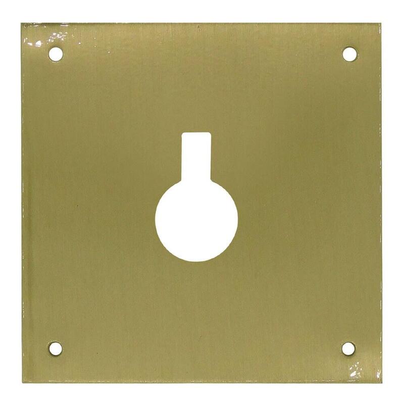 Placa Bocallave, Cerrojo, Modelo Plp14, De Latón Con Acabado Latón Satinado, 80 X 80 Mm