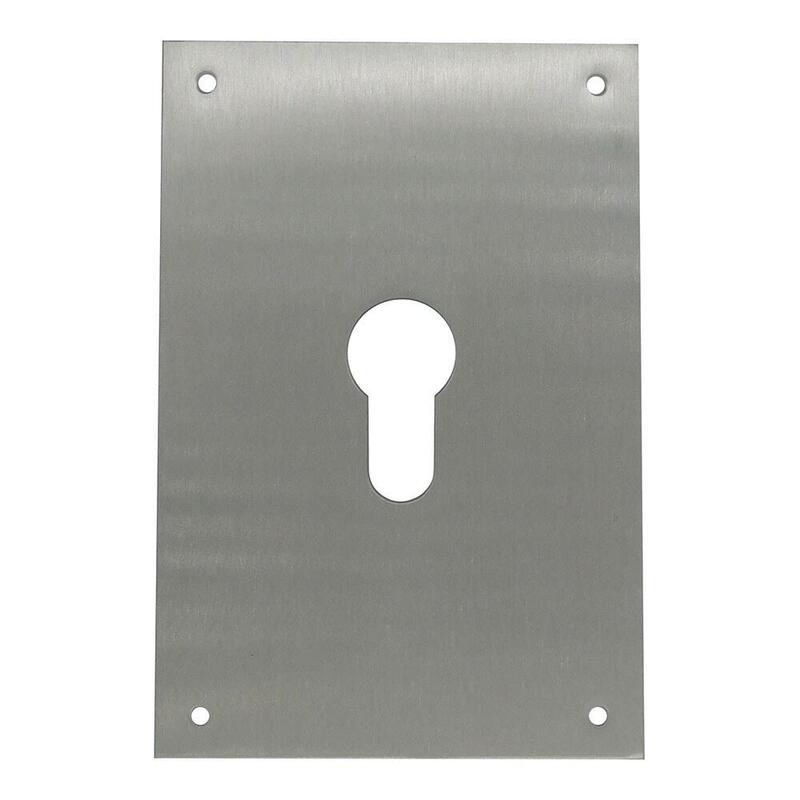 Placa Bocallave, Pera, Modelo Plp13, De Acero Inoxidable Con Acabado Inox, 80 X 120 Mm