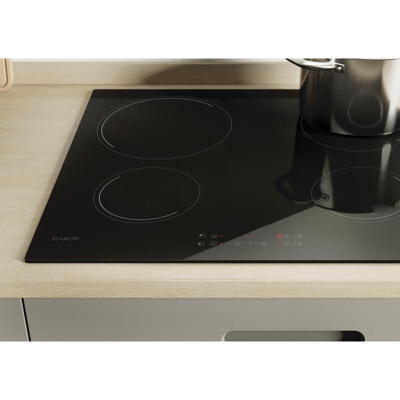 Placa Candy Idea Ch64ccb/4u2 Negro Integrado 59 Cm Cerámico 4 Zona(S)