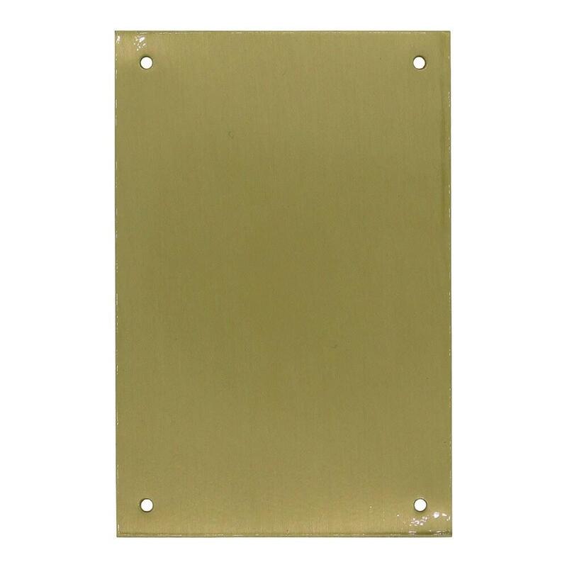 Placa Ciega, Modelo Plp12, De Latón Con Acabado Latón Satinado, 80 X 120 Mm