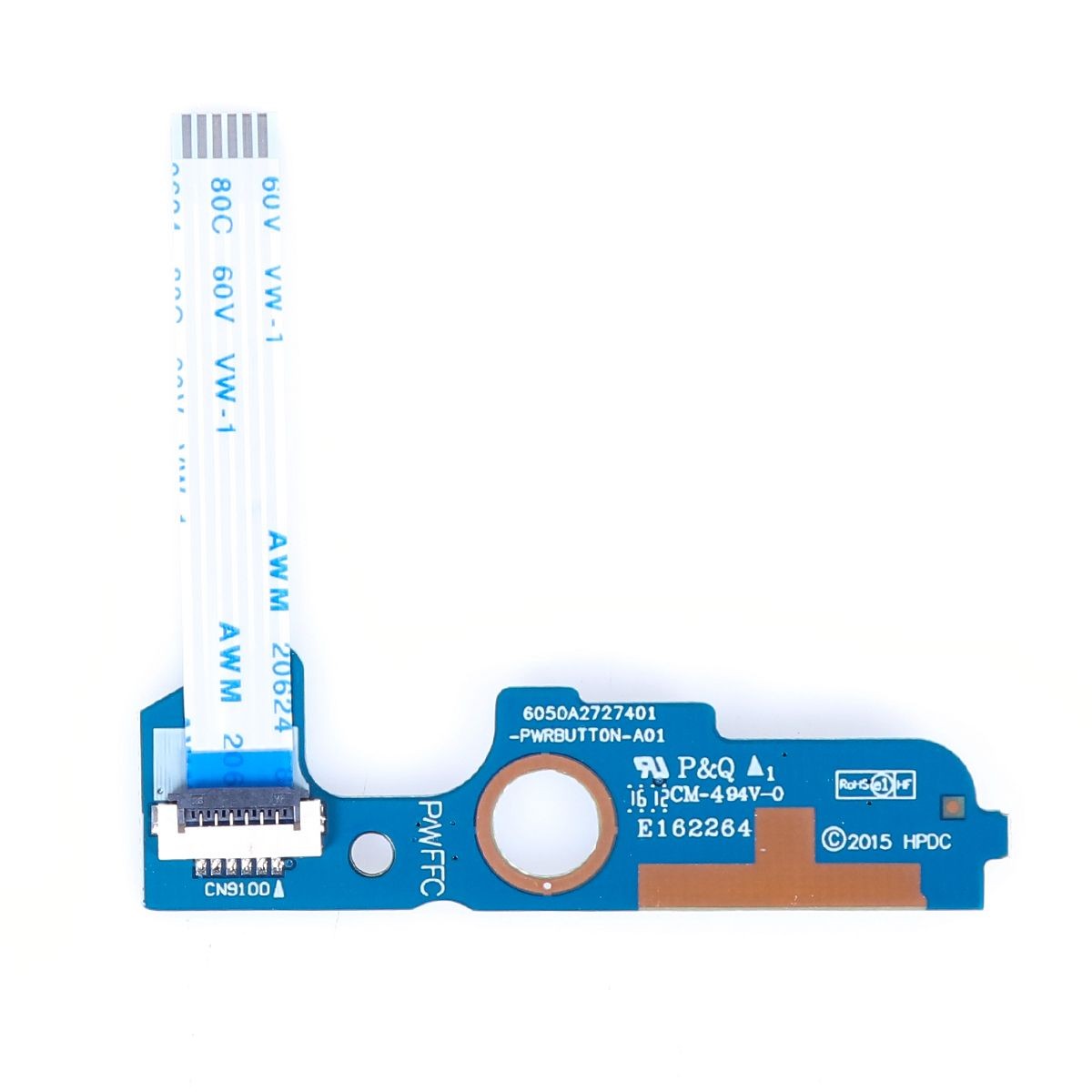 Placa De Botón De Encendido Con Cable Para Portátil Hp 850 755 750 G3 G4 Zbook 15U G3 840 G3 6050A2727401