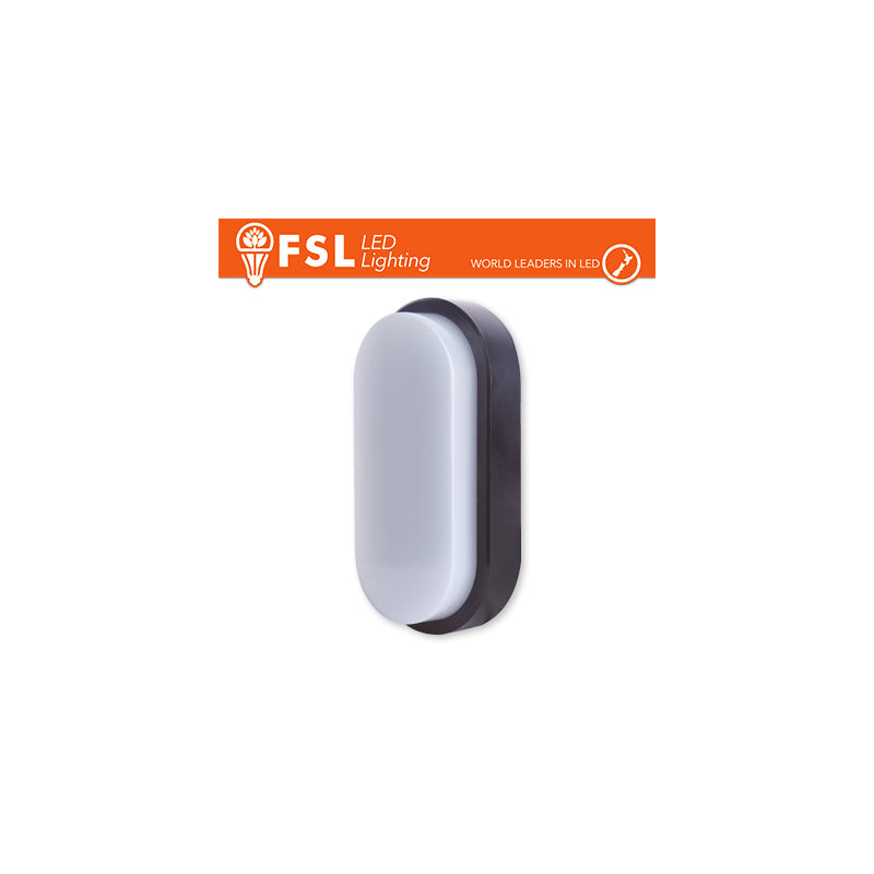 Plafón Led Oval Negro 15w 3000k 55 * 100 * 200 Ip54