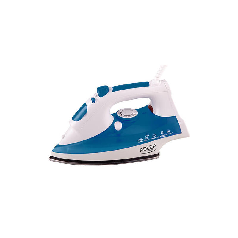 Plancha De Vapor Adler Ad 5022 Suela De Cerámica Azul, Blanco 2200 W