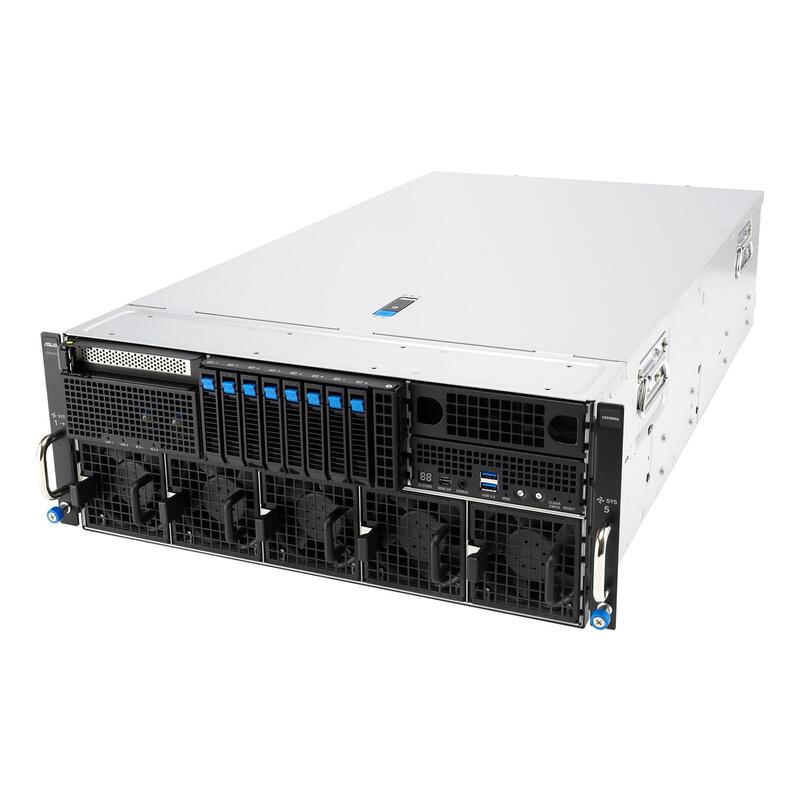 Platforma Asus Rack (4u) Esc8000a-E13x Amd Epyc 9005 (8xnvme, 2xm.2, 2x10gbe, 8xqsfp, Ipmi, R3200w)
