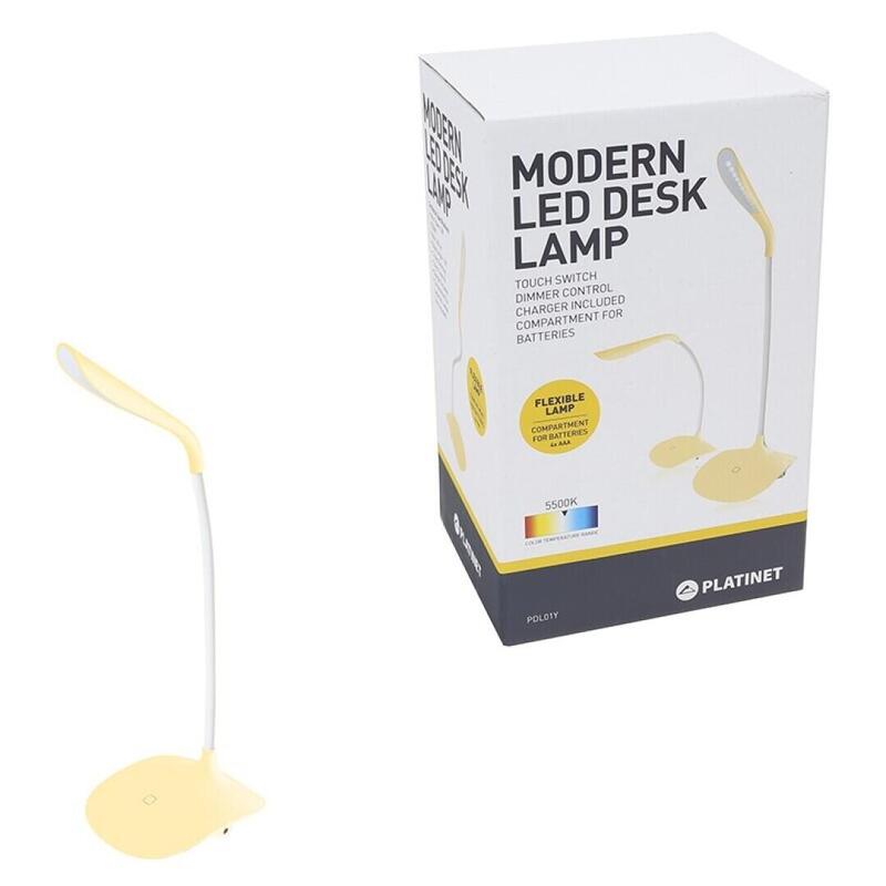 Platinet Lampara Led De Mesa 3w Flexible Amarillo