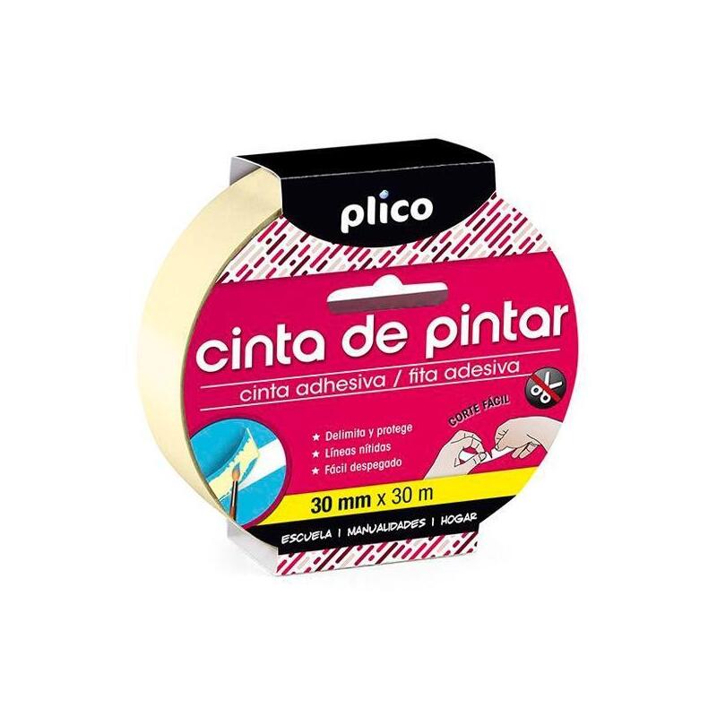 Plico Cinta Adhesiva Para Pintor Corte Fácil Rollo 30mx30mm