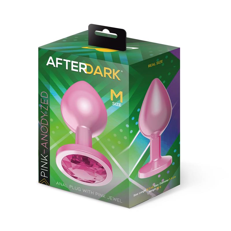 Plug Anal Anodizado Rosa Con Joya Talla M