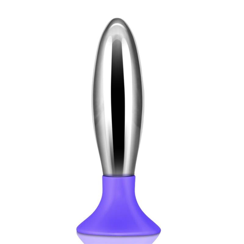Plug Anal Bobby Metal Y Silicona Púrpura