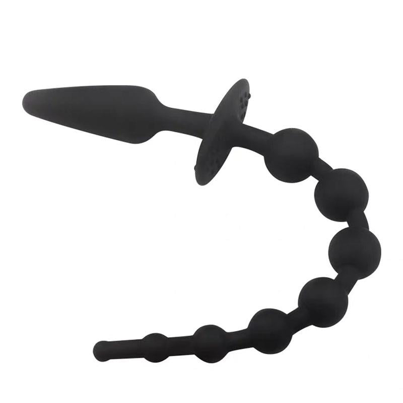 Plug Anal Con Cadena Anal Silicona Negro