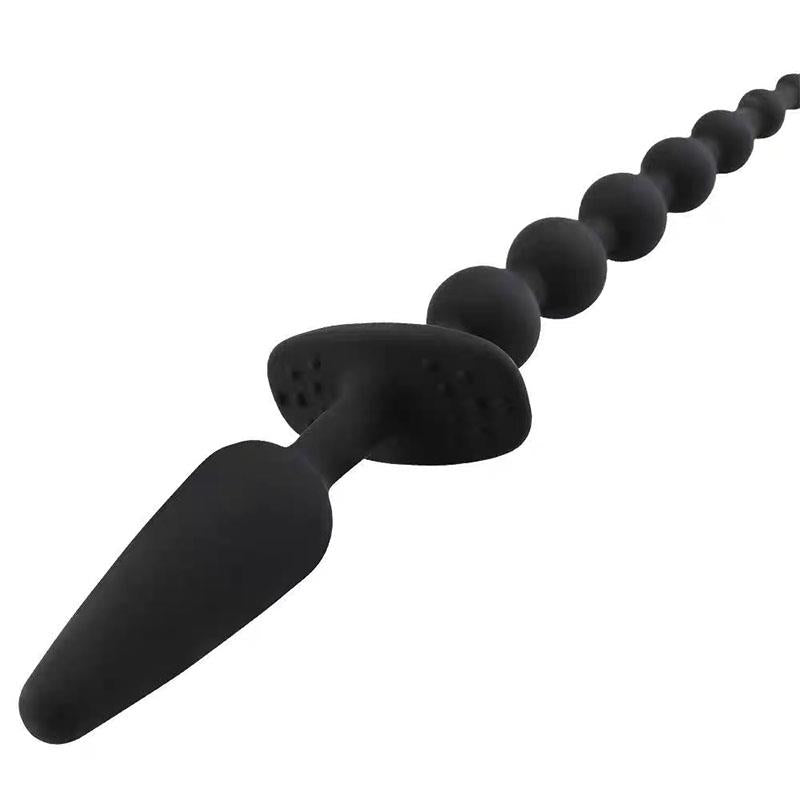 Plug Anal Con Cadena Anal Silicona Negro