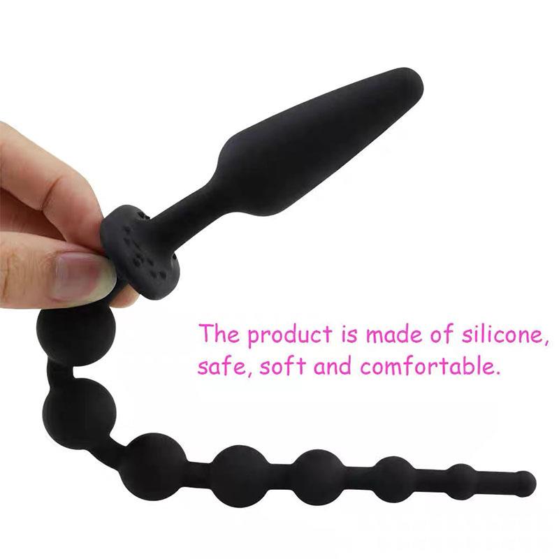 Plug Anal Con Cadena Anal Silicona Negro