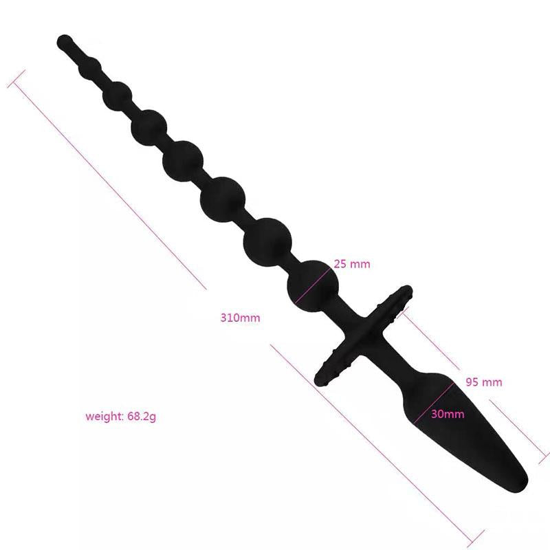 Plug Anal Con Cadena Anal Silicona Negro