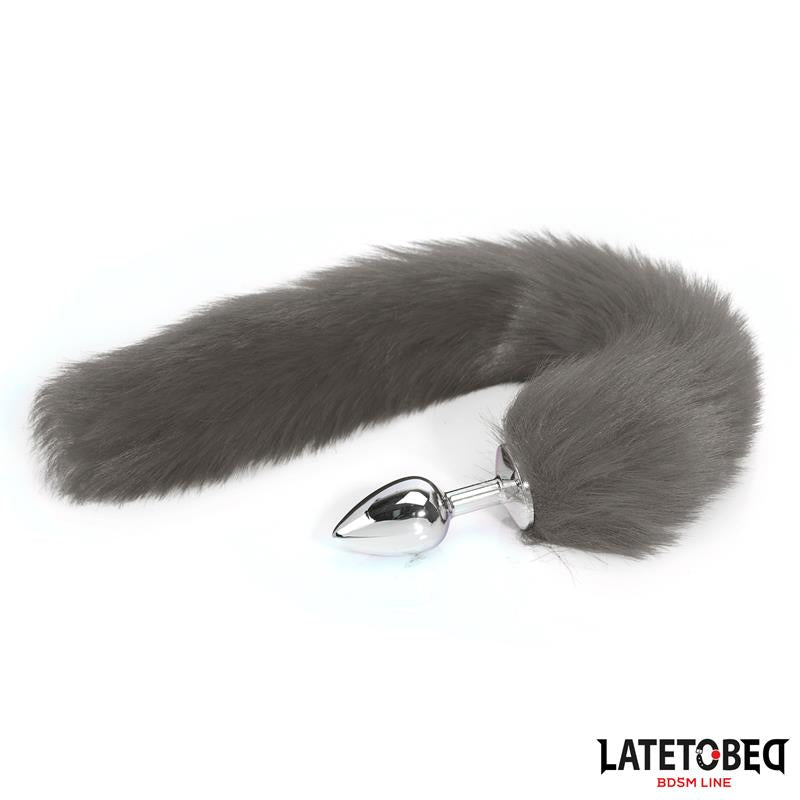 Plug Anal Con Cola Gris 40 Cm