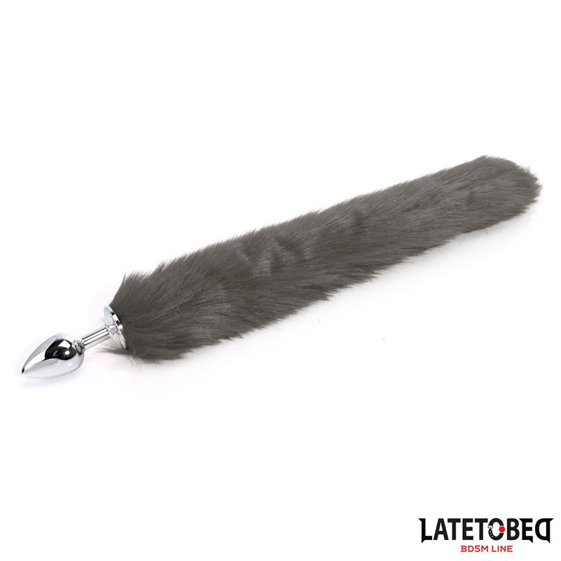 Plug Anal Con Cola Gris 40 Cm