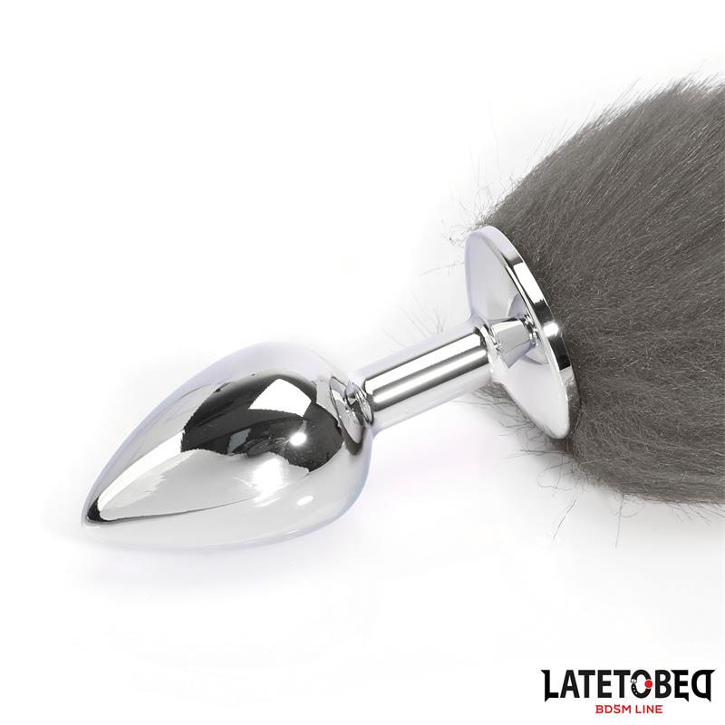 Plug Anal Con Cola Gris 40 Cm