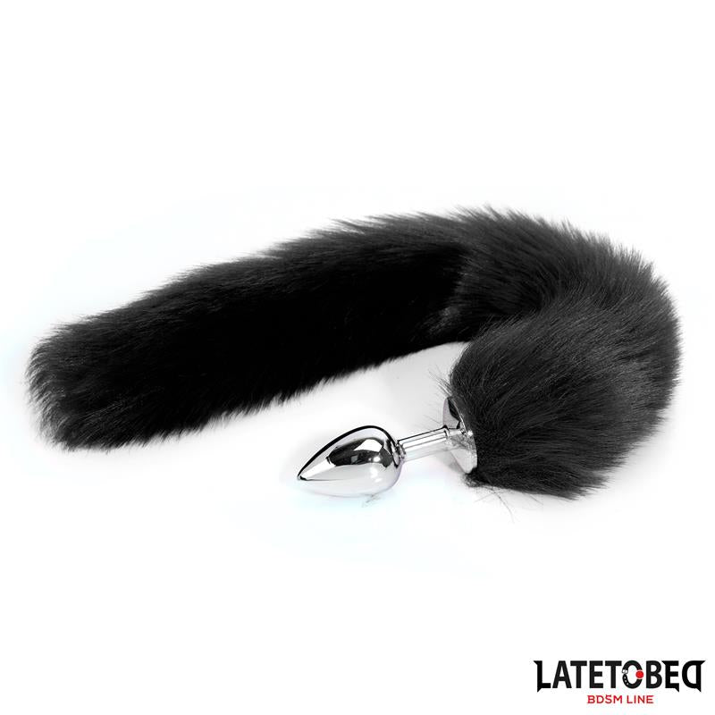 Plug Anal Con Cola Negro 40 Cm