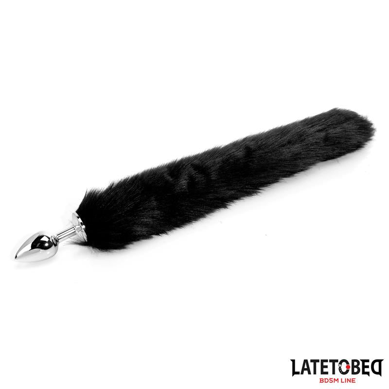Plug Anal Con Cola Negro 40 Cm