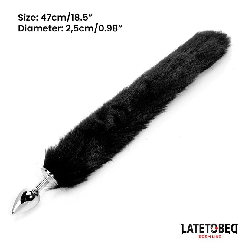 Plug Anal Con Cola Negro 40 Cm