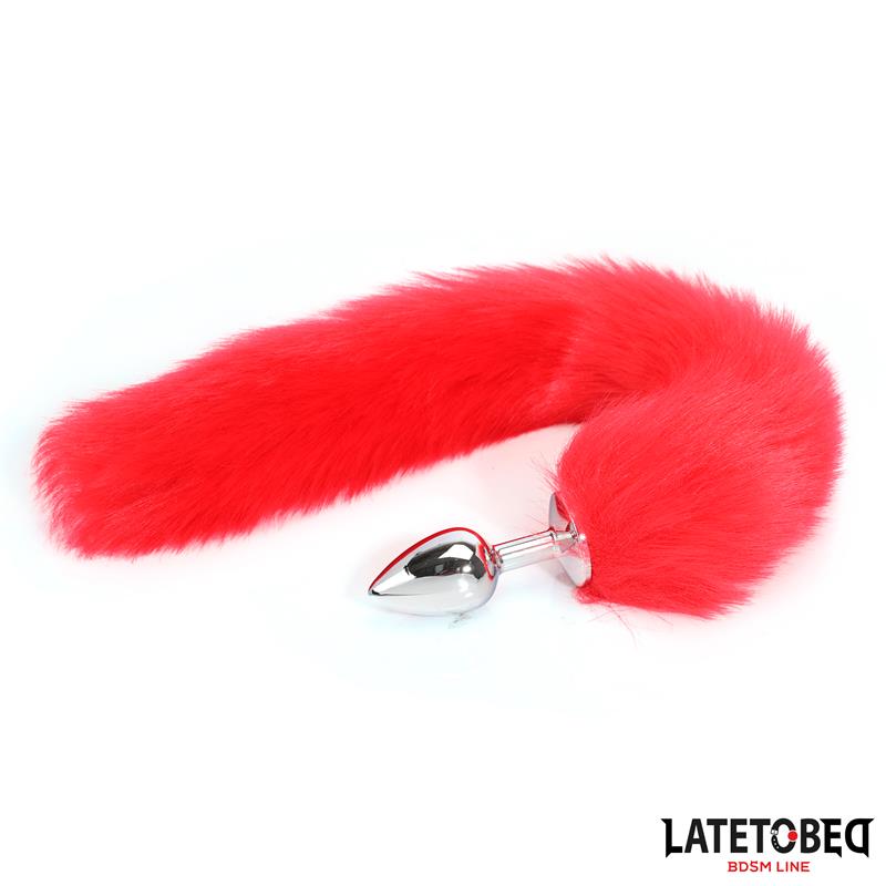 Plug Anal Con Cola Rojo 40 Cm
