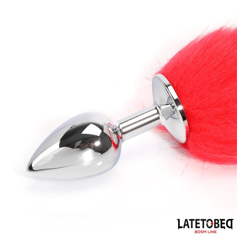 Plug Anal Con Cola Rojo 40 Cm