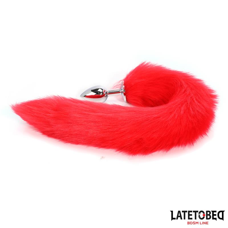 Plug Anal Con Cola Rojo 40 Cm