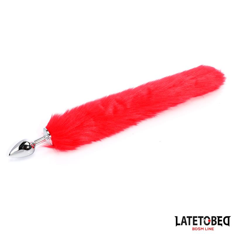 Plug Anal Con Cola Rojo 40 Cm