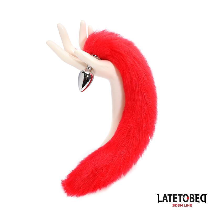 Plug Anal Con Cola Rojo 40 Cm