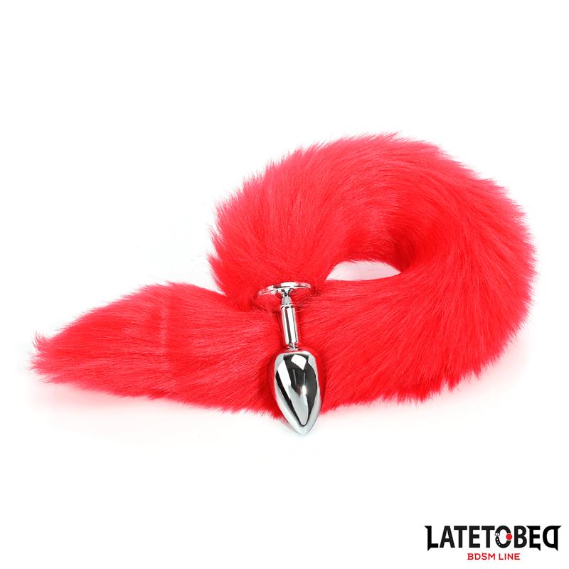 Plug Anal Con Cola Rojo 40 Cm