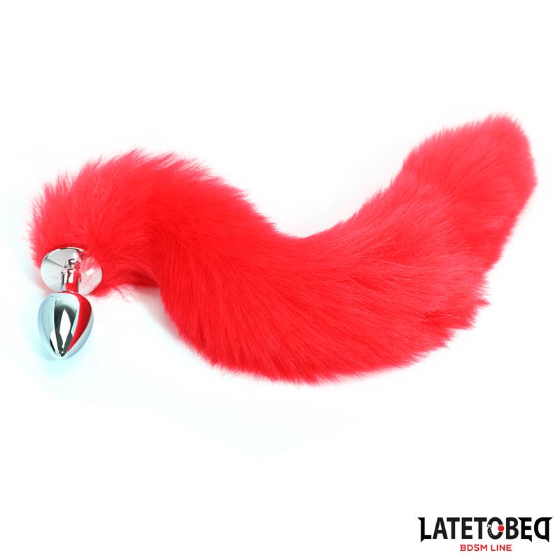 Plug Anal Con Cola Rojo 40 Cm