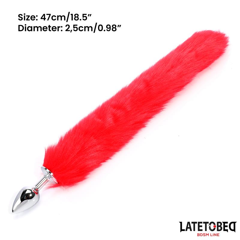 Plug Anal Con Cola Rojo 40 Cm