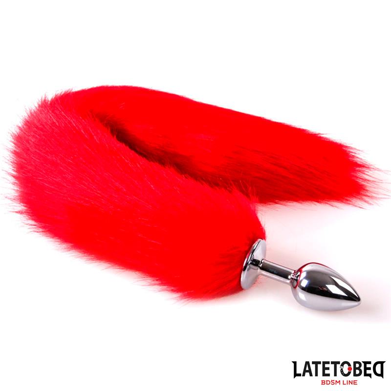 Plug Anal Con Cola Rojo 40 Cm