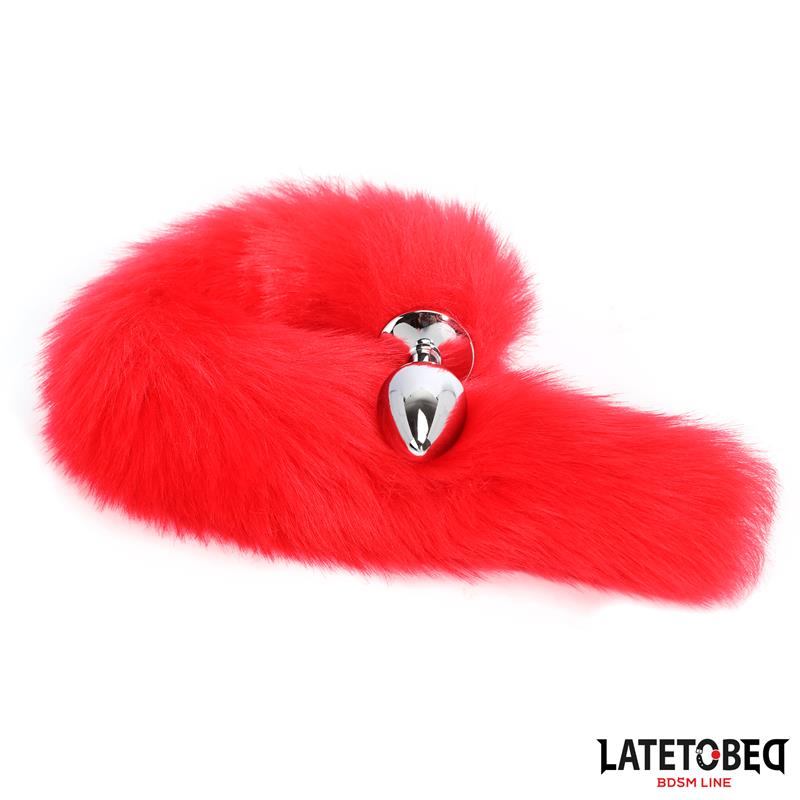 Plug Anal Con Cola Rojo 40 Cm