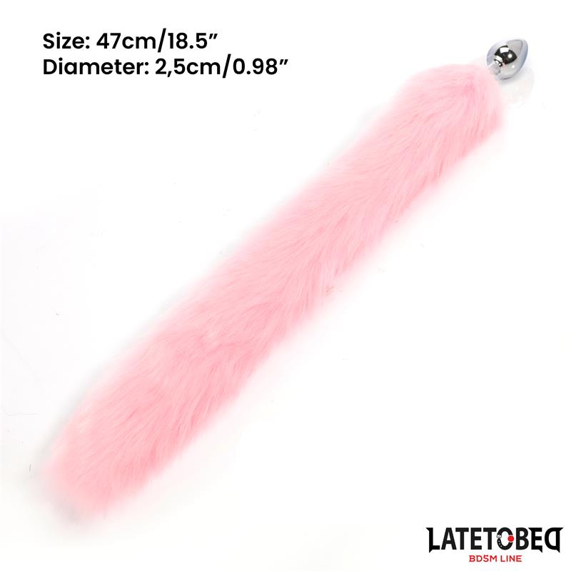 Plug Anal Con Cola Rosa 40 Cm