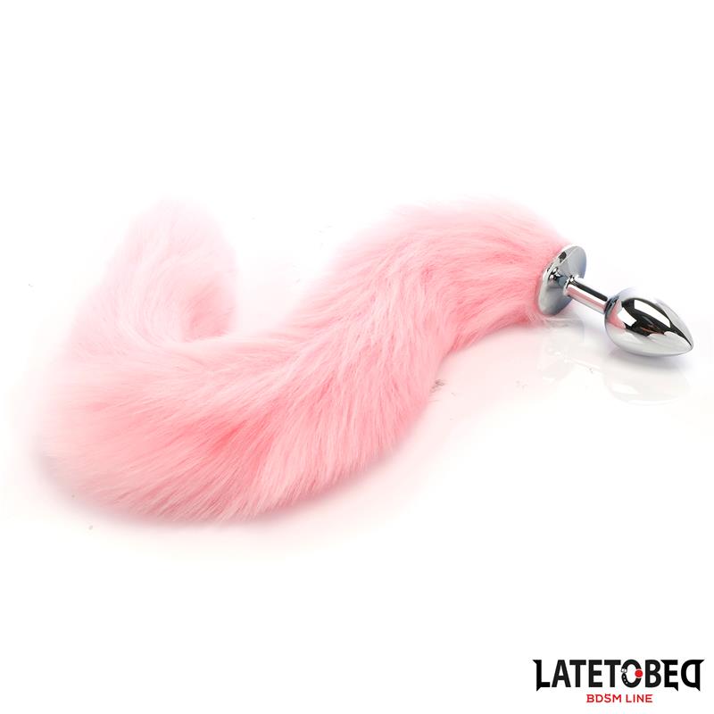 Plug Anal Con Cola Rosa 40 Cm