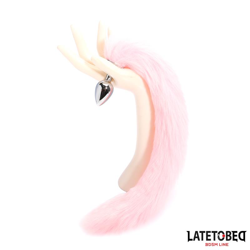 Plug Anal Con Cola Rosa 40 Cm
