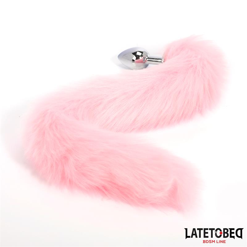 Plug Anal Con Cola Rosa 40 Cm
