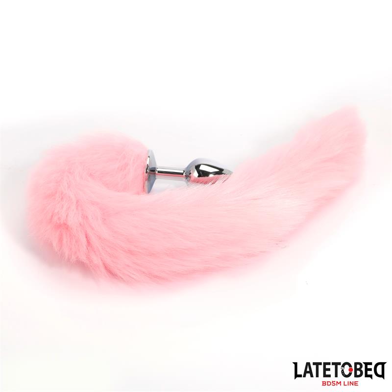 Plug Anal Con Cola Rosa 40 Cm