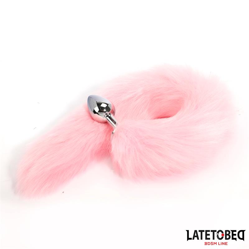 Plug Anal Con Cola Rosa 40 Cm