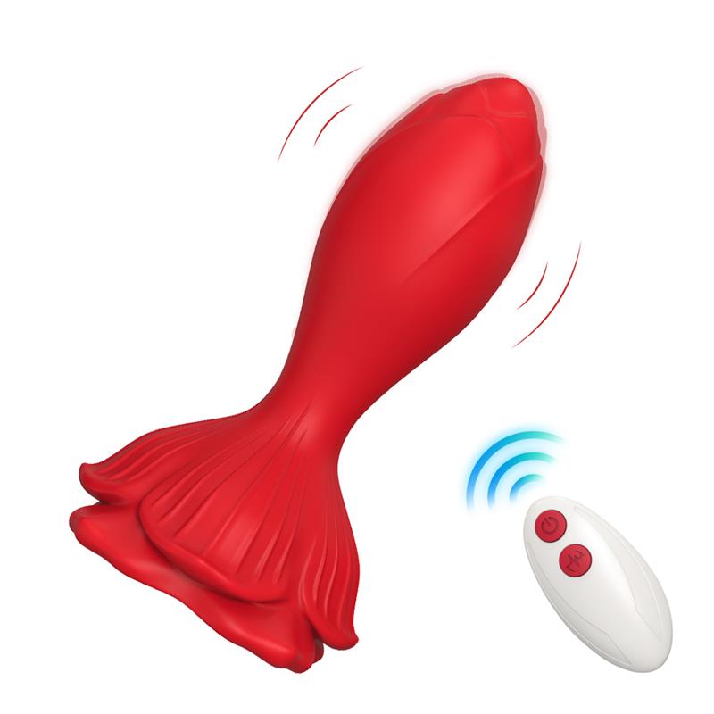 Plug Anal Con Vibración Base De Rosa