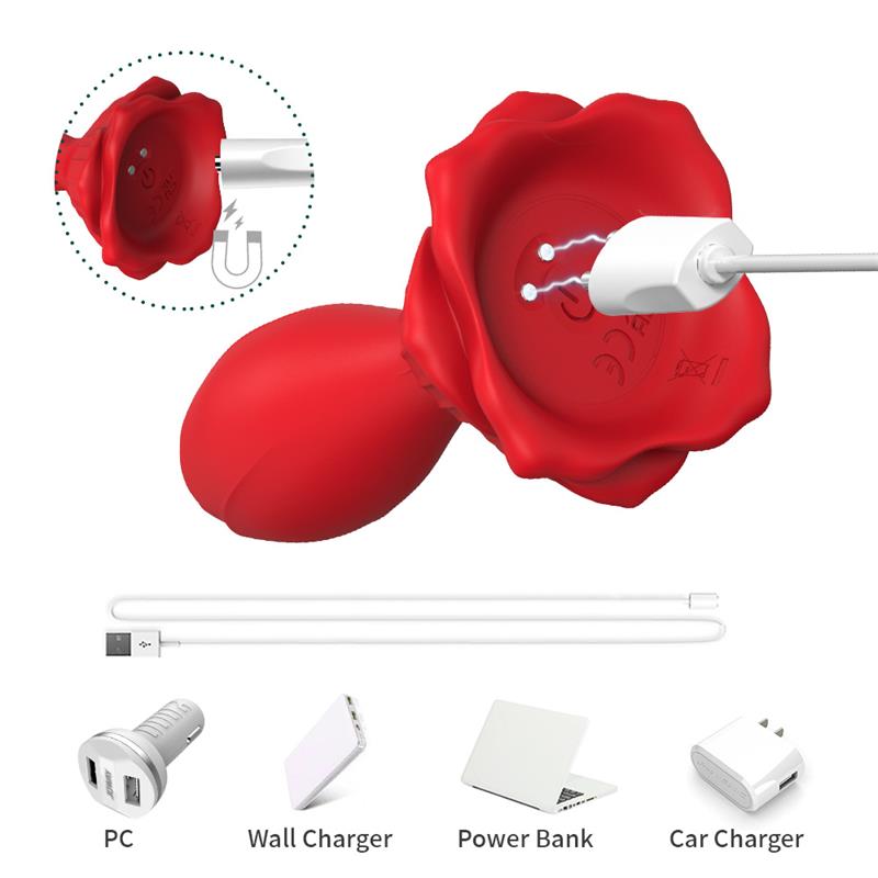 Plug Anal Con Vibración Base De Rosa