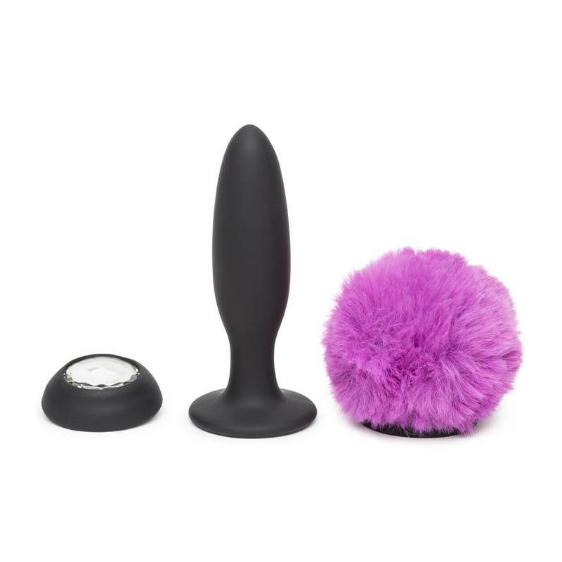 Plug Anal Con Vibración Y Control Remoto Doble Base Púrpura Grande
