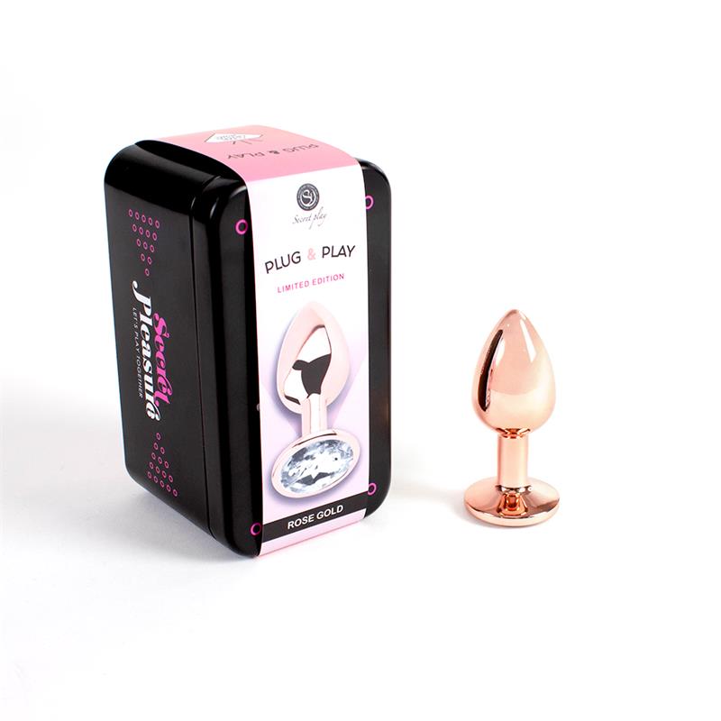 Secretplay - Metal Butt Plug Oro Rosa Talla S 7 Cm