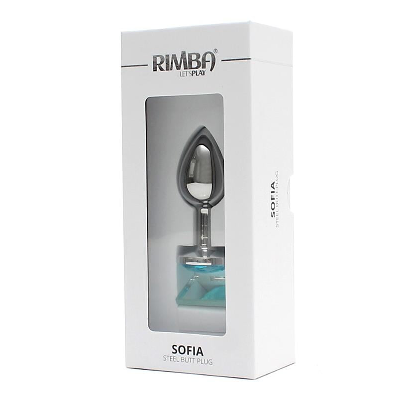 Plug Anal De Metal Sofia Con Joya Azul