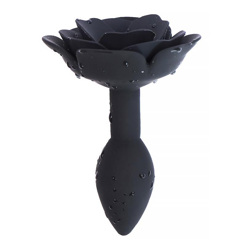 Plug Anal De Silicona Con Rosa Negro