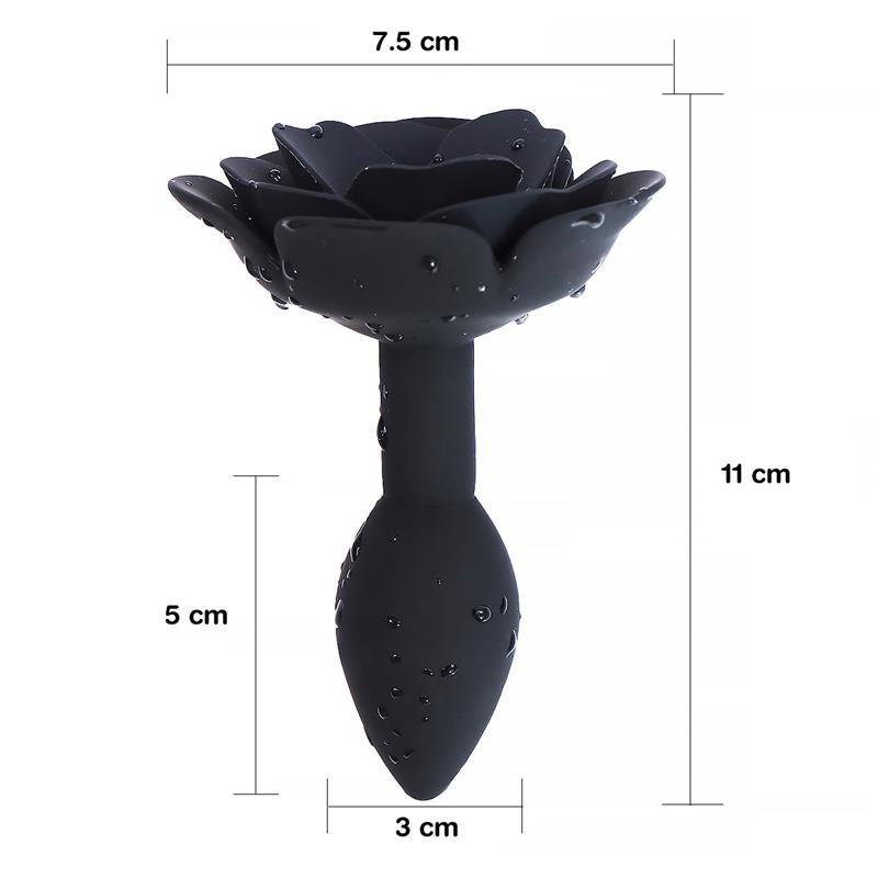 Plug Anal De Silicona Con Rosa Negro