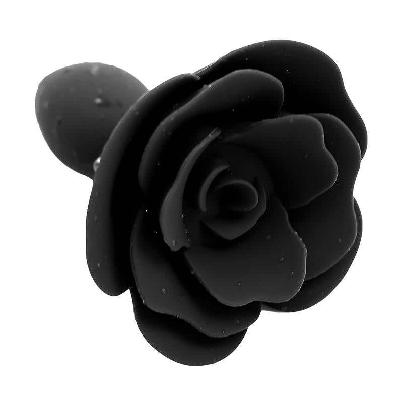 Plug Anal De Silicona Con Rosa Negro