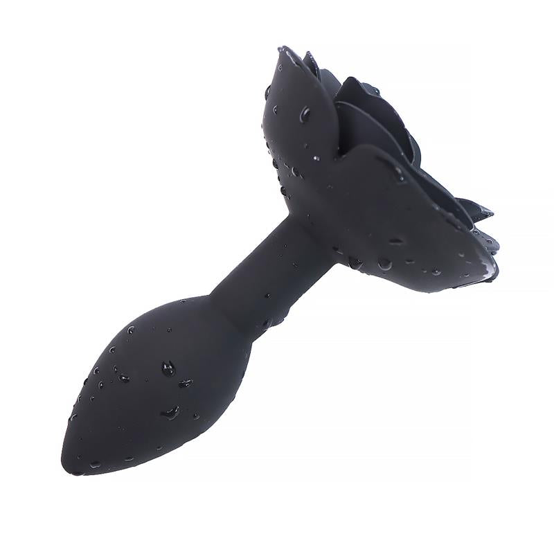 Plug Anal De Silicona Con Rosa Negro